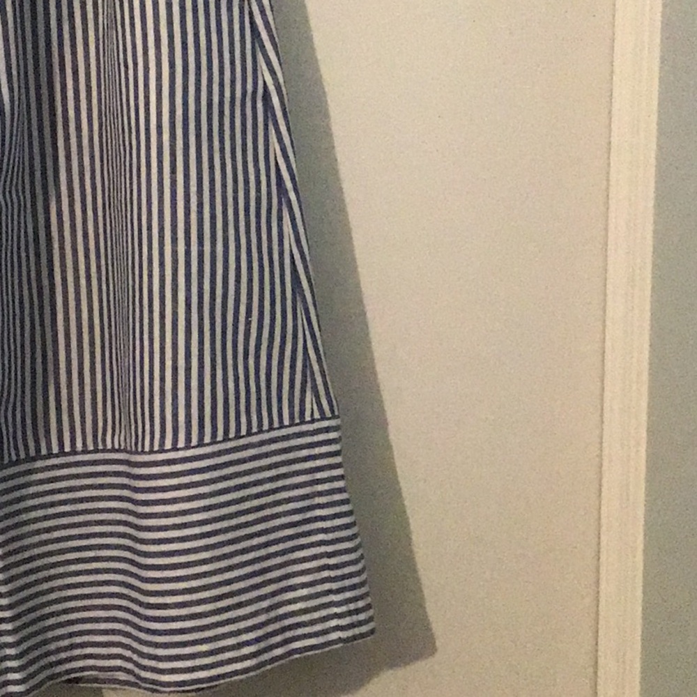 J. Crew Navy and White Striped A-Line Skirt. Casual and cute. - Picture 3 of 8